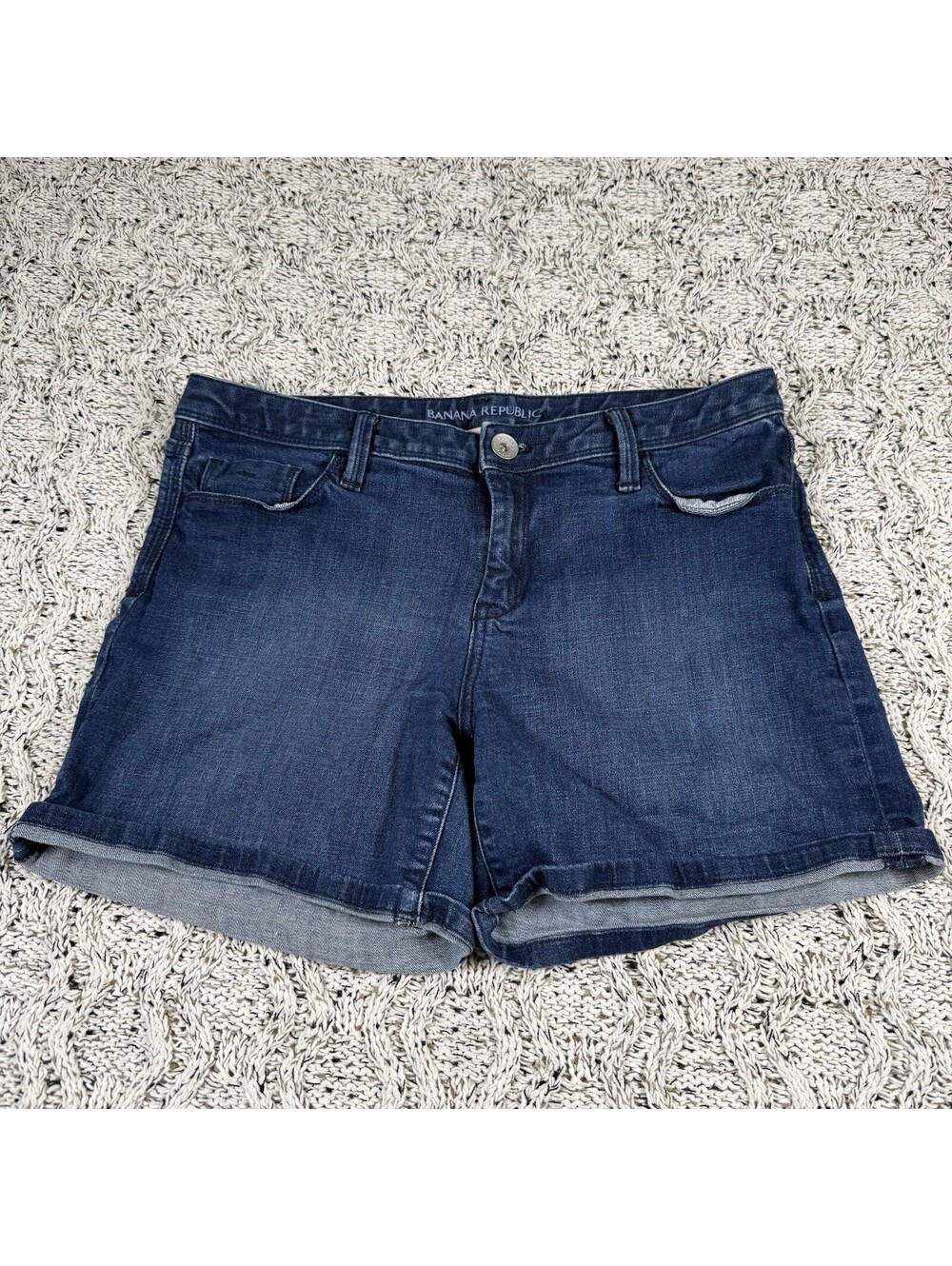 Banana Republic Skinny Jean Women’s Size 30 Blue Denim Short Roll-Up Stretch